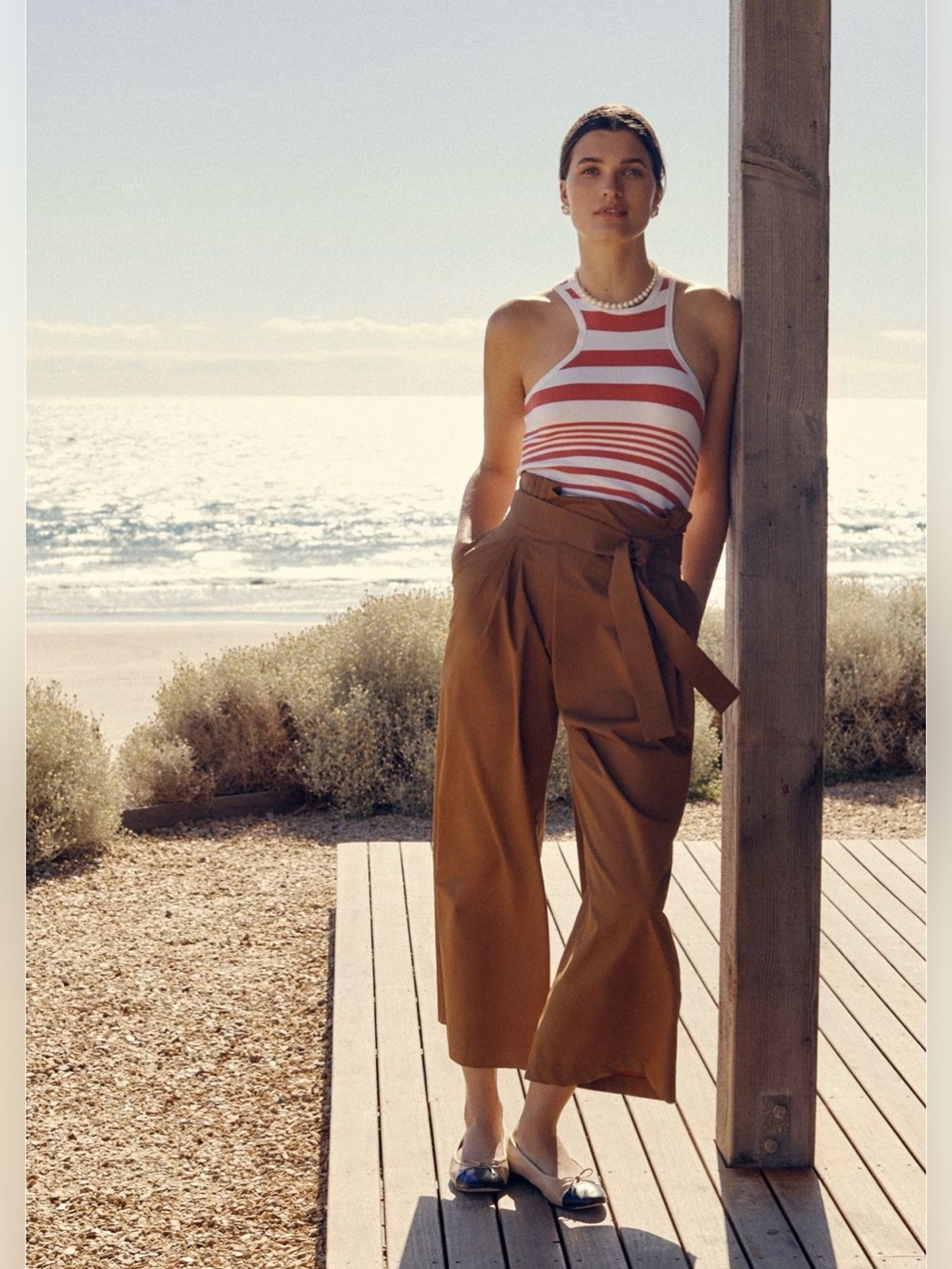 Anthropologie Exquise Pleated Tie-Front Trousers‎ in cooper size xs
